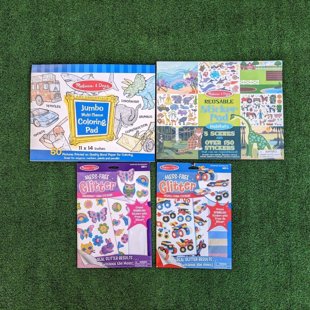 Melissa & Doug Reusable Sticker Pad-5 Scenes/165 stickers+Coloring Book+Foam Set